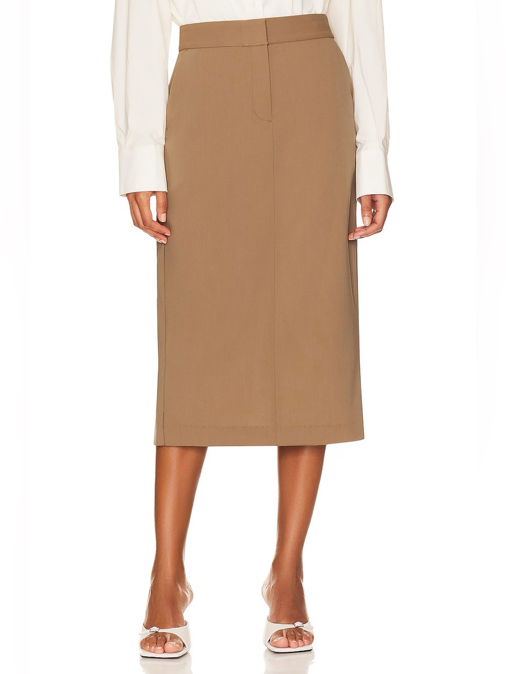Revolve L'Academie The Trouser Midi Long Skirt in Mocha